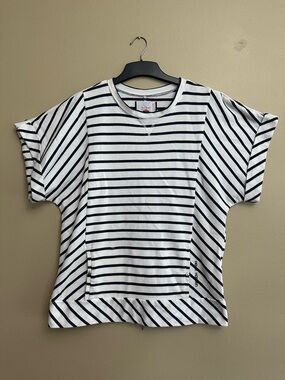 Helly Hansen White Navy Stripes Nautical Tunic Top